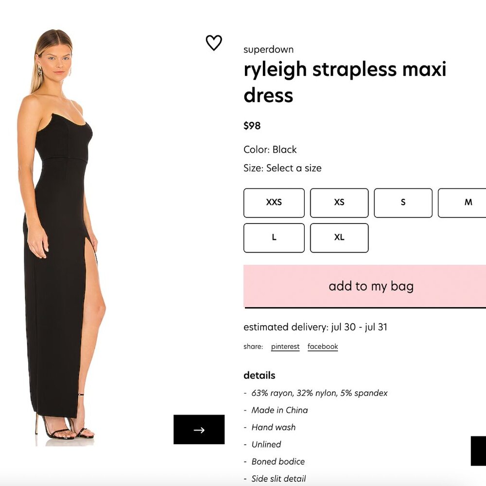 Superdown Ryleigh Strapless Maxi Dress